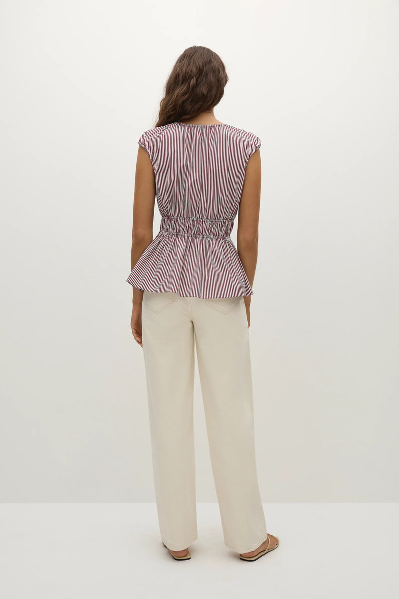 Faithfull the Brand Hedda Top Maia Stripe Burgundy