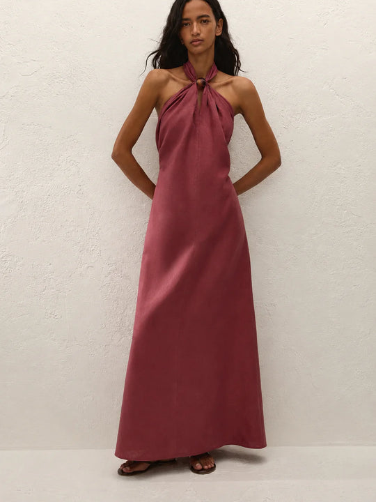 Faithfull the Brand Lourdes Maxi Dress Rhubarb