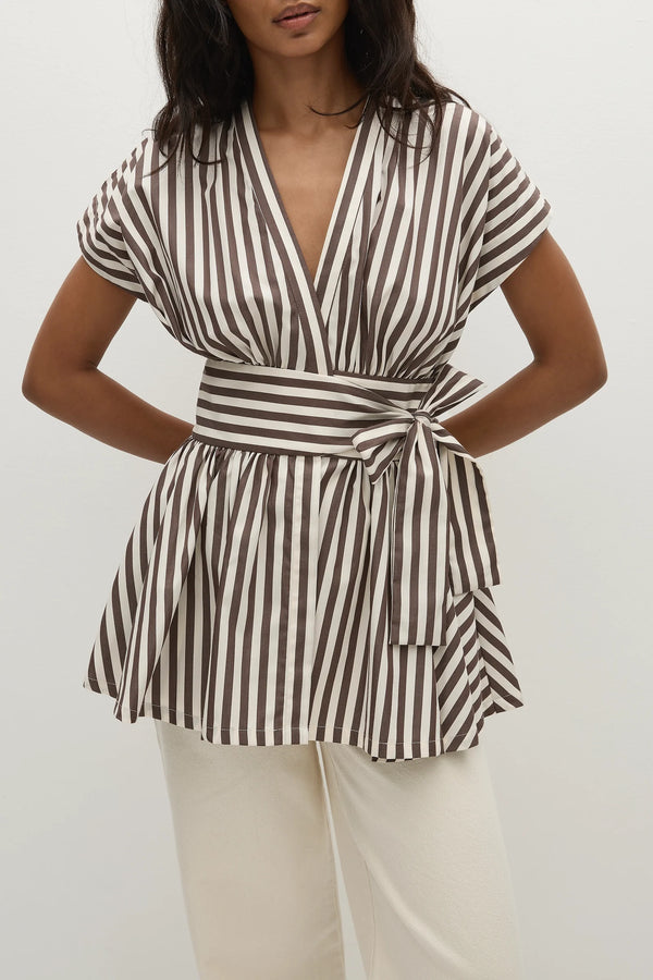 Faithfull the Brand Lova Top Norway Stripe Espresso