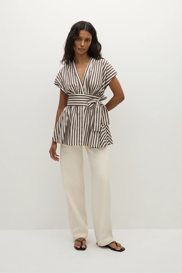 Faithfull the Brand Lova Top Norway Stripe Espresso