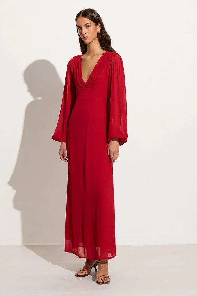 Faithfull the Brand Margarite Maxi Dress Ruby