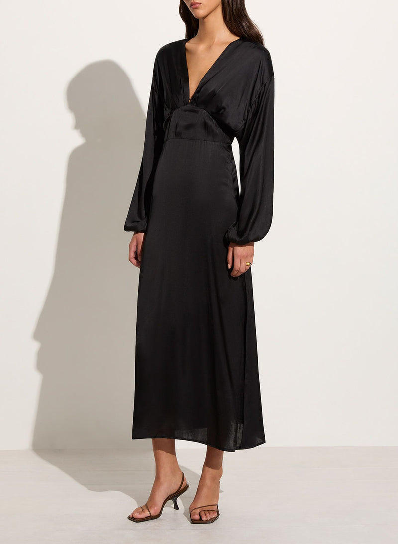 Faithfull the Brand Ria Midi Dress - Black