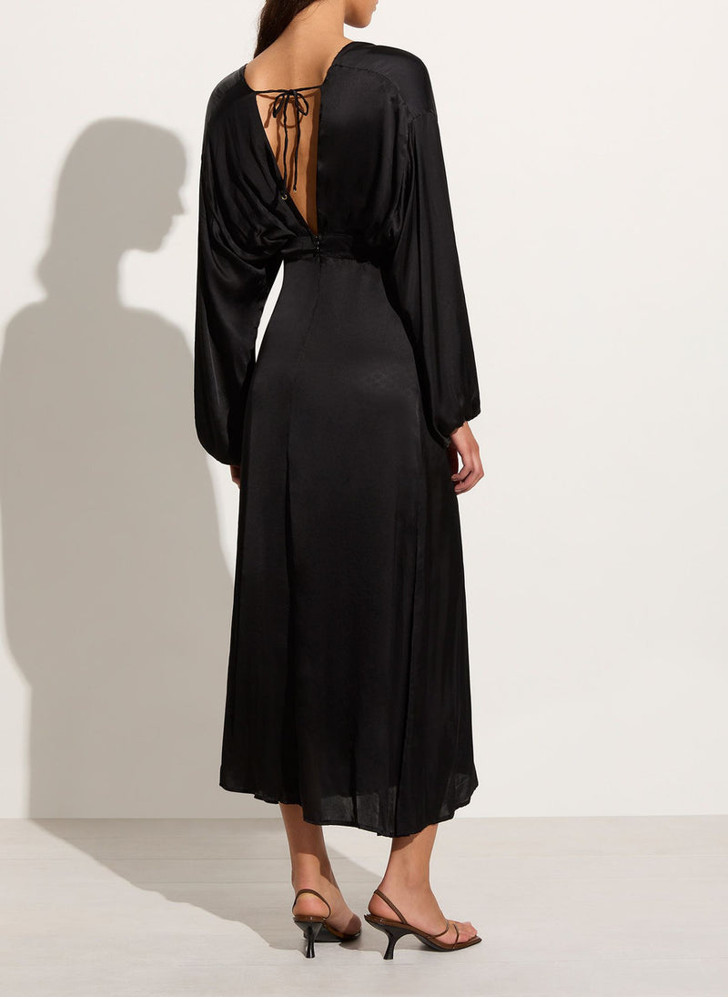 Faithfull the Brand Ria Midi Dress - Black