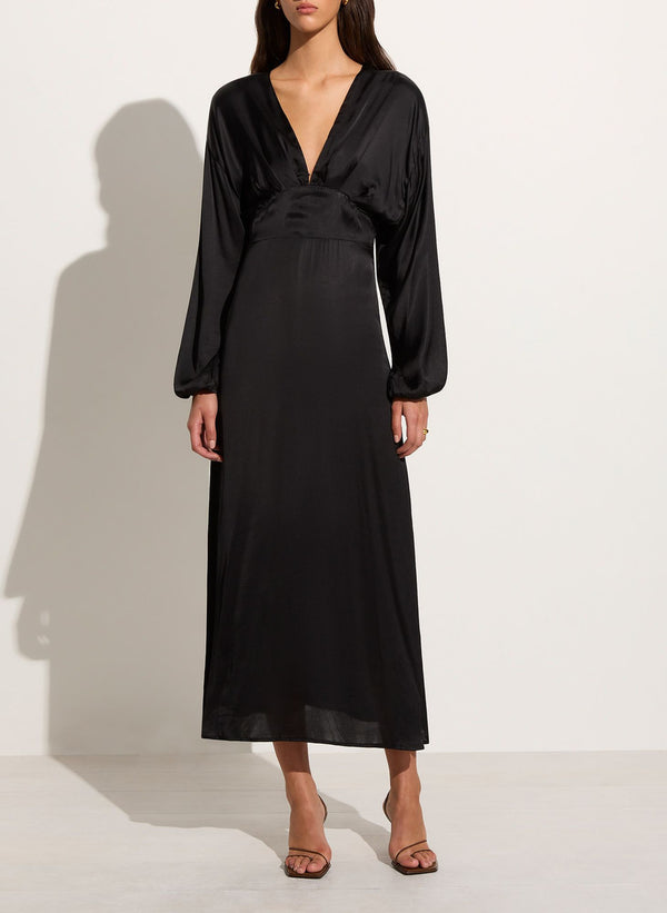Faithfull the Brand Ria Midi Dress - Black