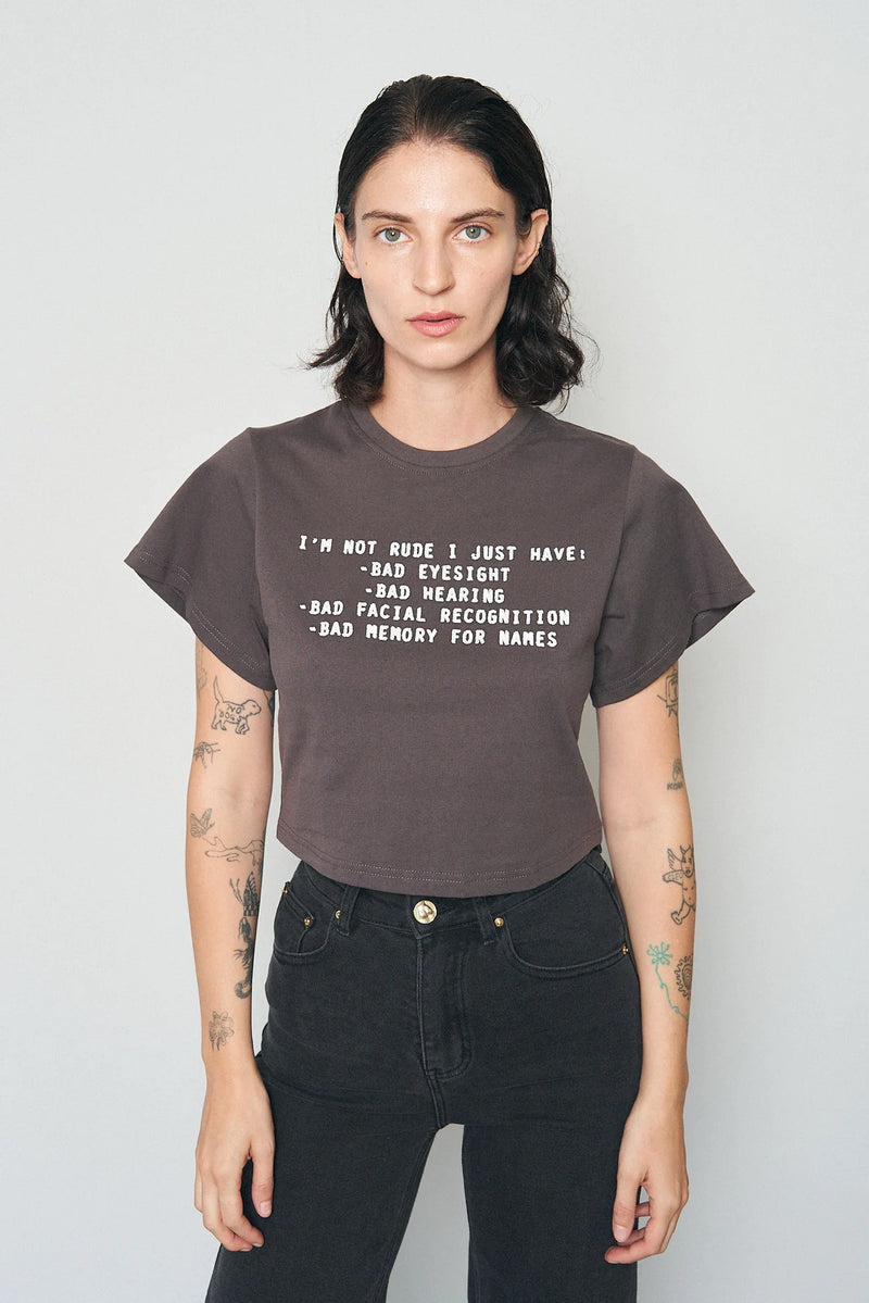 Fashion Brand Company I'm Not Rude Tommy Tee Gray