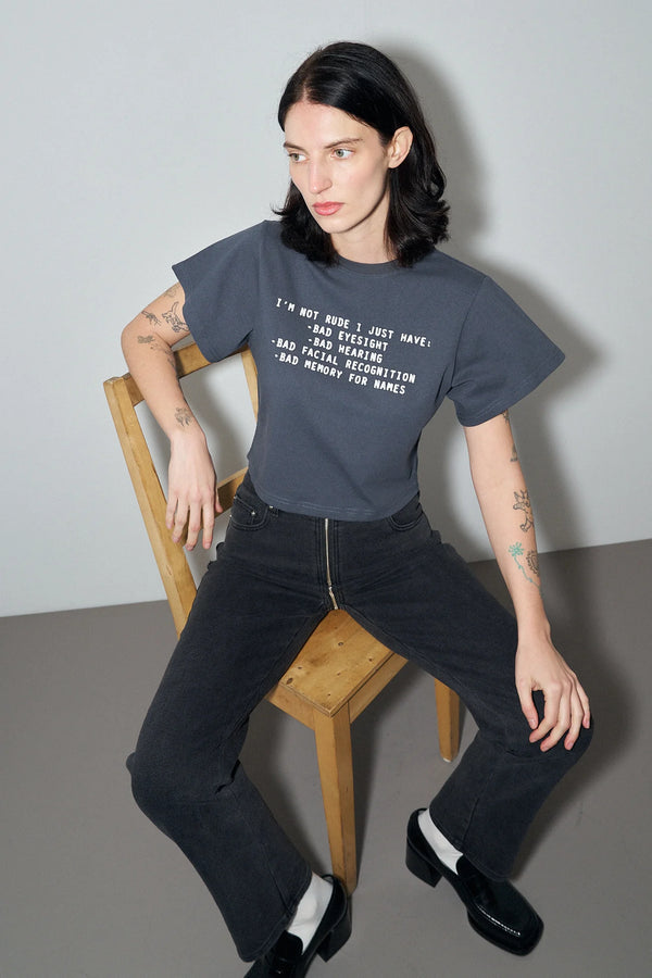 Fashion Brand Company I'm Not Rude Tommy Tee Gray