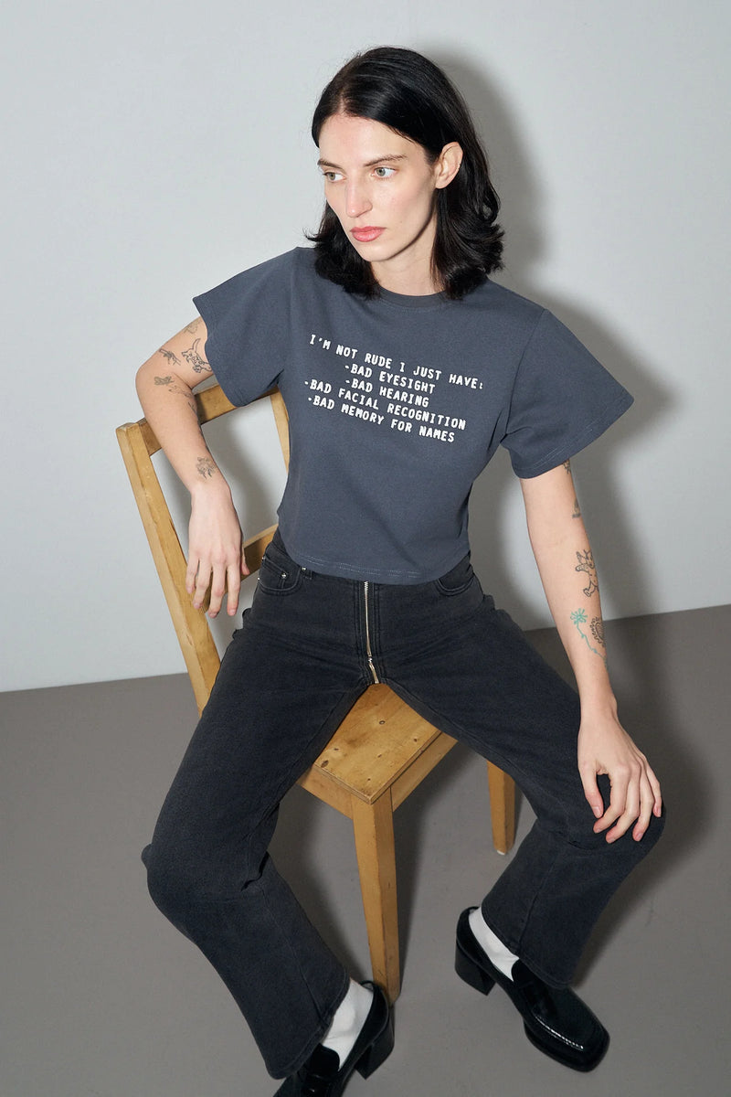 Fashion Brand Company I'm Not Rude Tommy Tee Gray