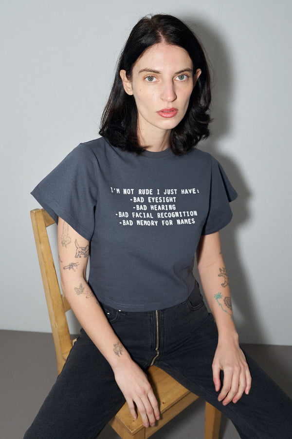 Fashion Brand Company I'm Not Rude Tommy Tee Gray