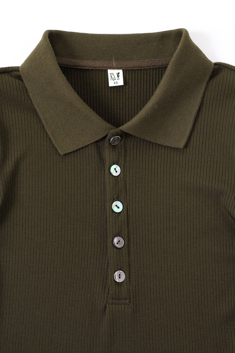 Fashion Brand Company Long Sleeve Polo Coffee