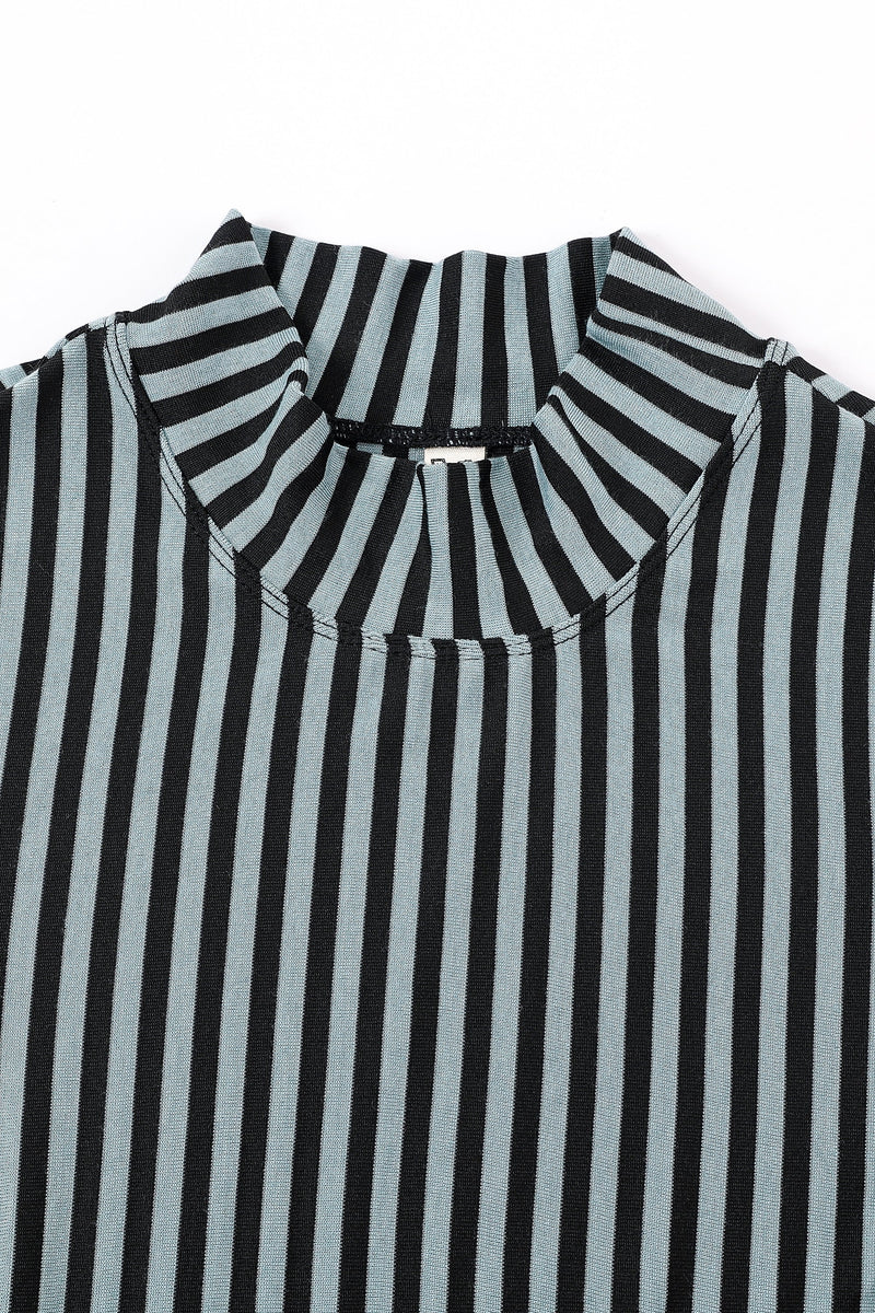Fashion Brand Company Tencel & Wool Long Sleeve Travel Dress Blue Stripe