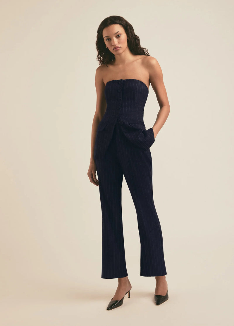 Favorite Daughter The Phoebe Pant Navy Pinstripe