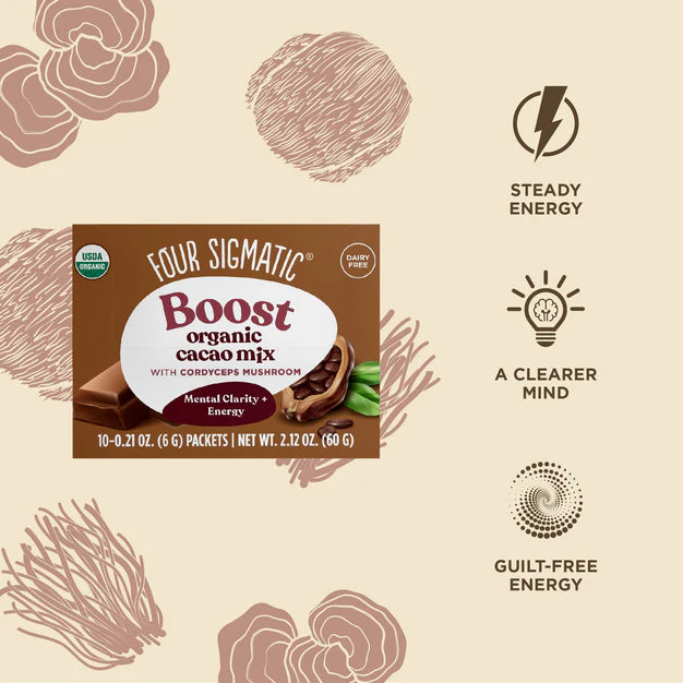 Four Sigmatic  BOOST Organic Cacao Mix with CordycepsMushrooms