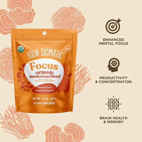 Four Sigmatic  FOCUS Organic Mushroom Blend Mix with 5 GeniusAdaptogens