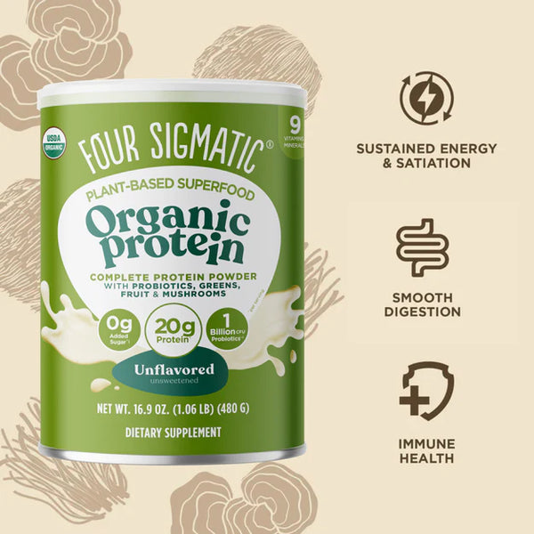 Four Sigmatic Plant Based Protein with Superfoods Unflavored Can