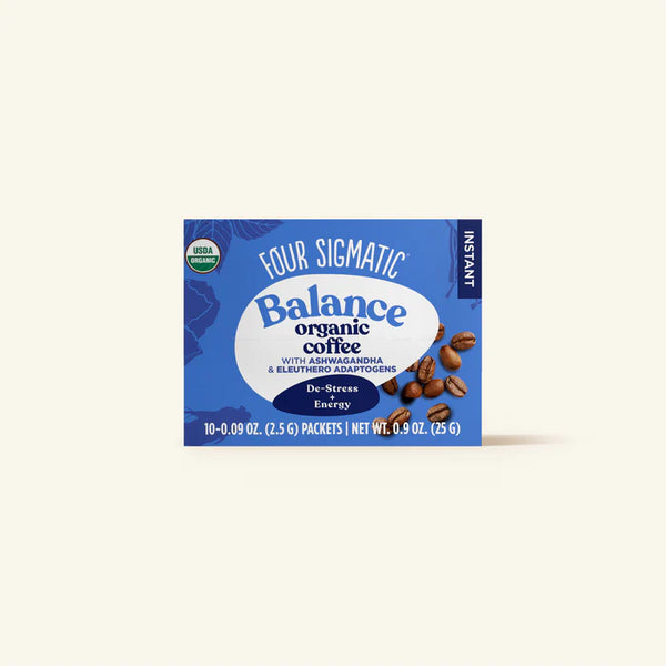 Four sigmatic BALANCE Organic Instant Coffee Mix with Ashwagandha & Eleuthero Adaptogen