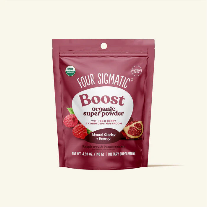 Four sigmatic BOOST Organic Super Powder with Super Fruits and Antioxidants Red Raspberry