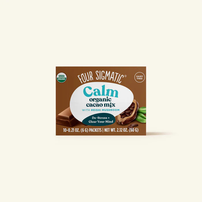 Four sigmatic CALM Organic Cacao Mix with Reishi Mushrooms