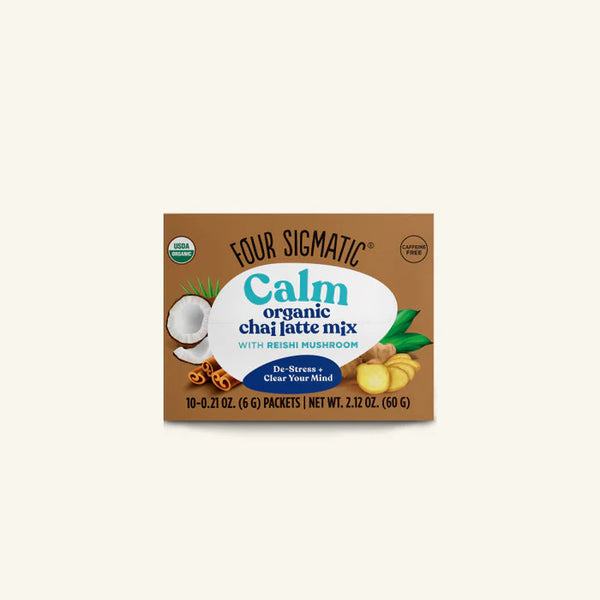 Four sigmatic CALM Organic Chai Latte Mix with Reishi Mushrooms