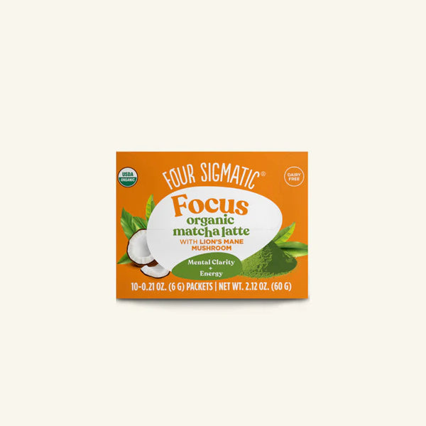 Four sigmatic FOCUS Organic Matcha Latte Mix with Lion's Mane Mushrooms