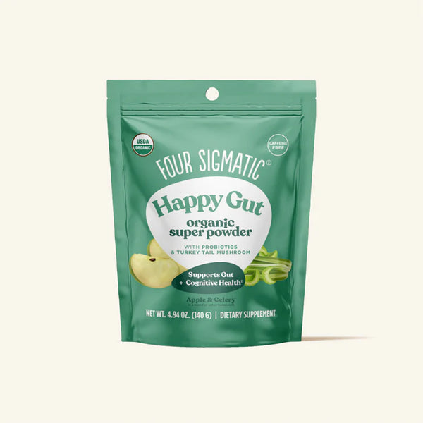 Four sigmatic HAPPY GUT Organic Super Powder with Probiotics & Prebiotics Green Celery