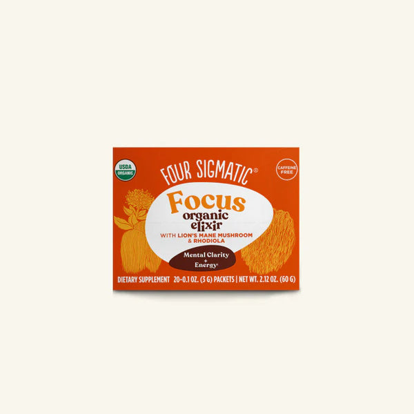 Four sigmatic THINK/ FOCUS Organic Elixir Mix with Lion's Mane Mushrooms