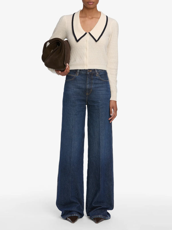 Frame L/S Cashmere Sailor Sweater Cream Multi