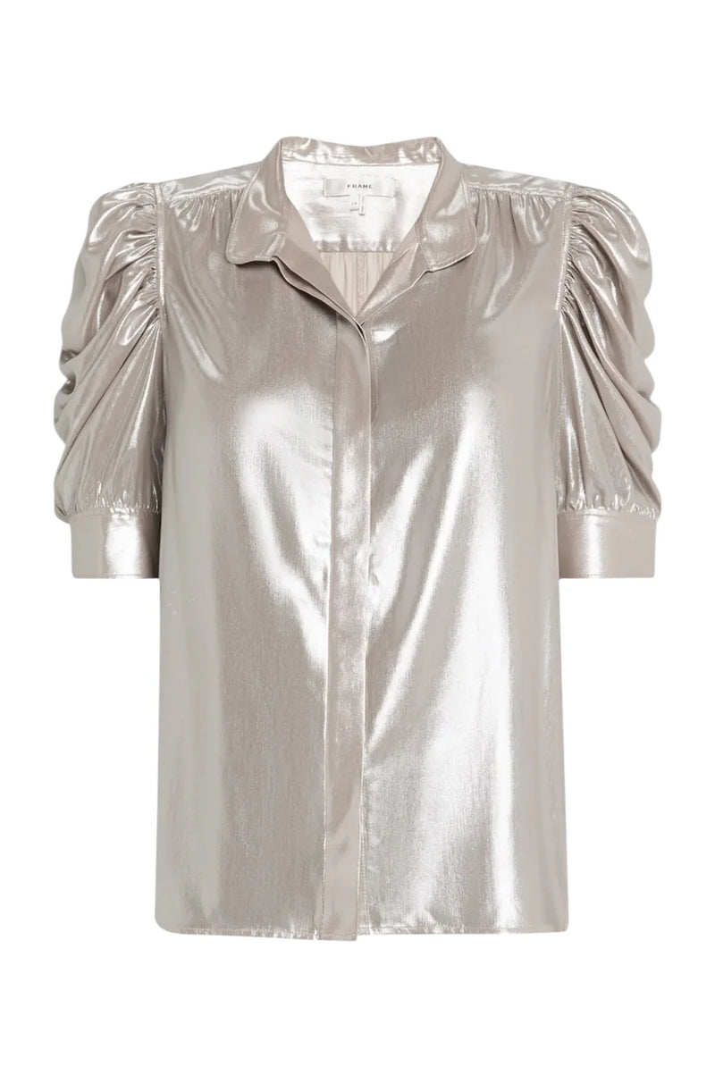 Frame Lurex Gillian Top Silver Lame