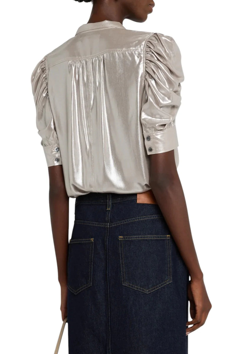 Frame Lurex Gillian Top Silver Lame