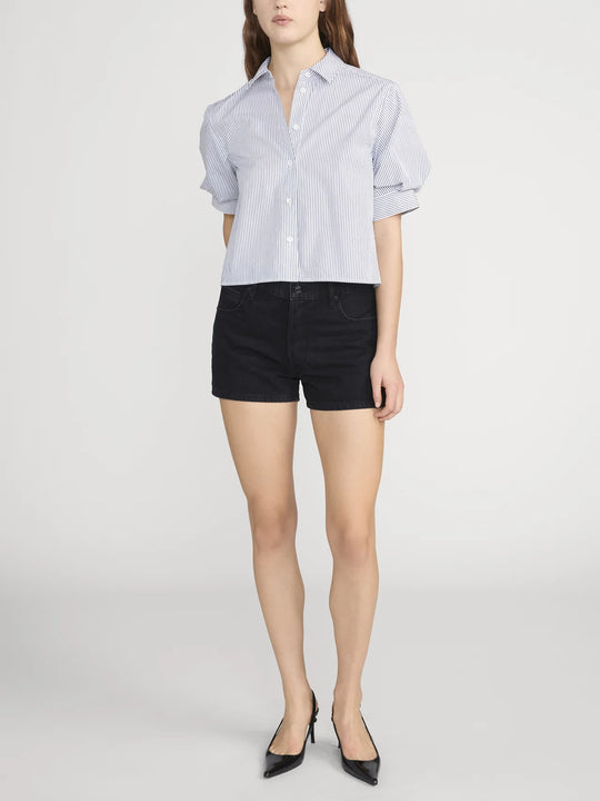 Frame The Billow Sleeve Shirt Navy Stripe