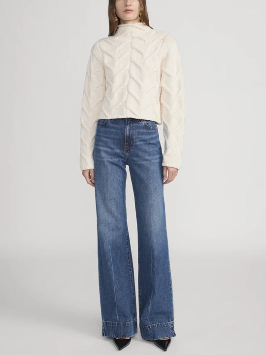 Frame The Cable Funnel Sweater Cream