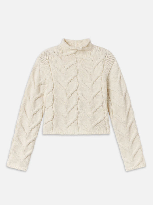Frame The Cable Funnel Sweater Cream