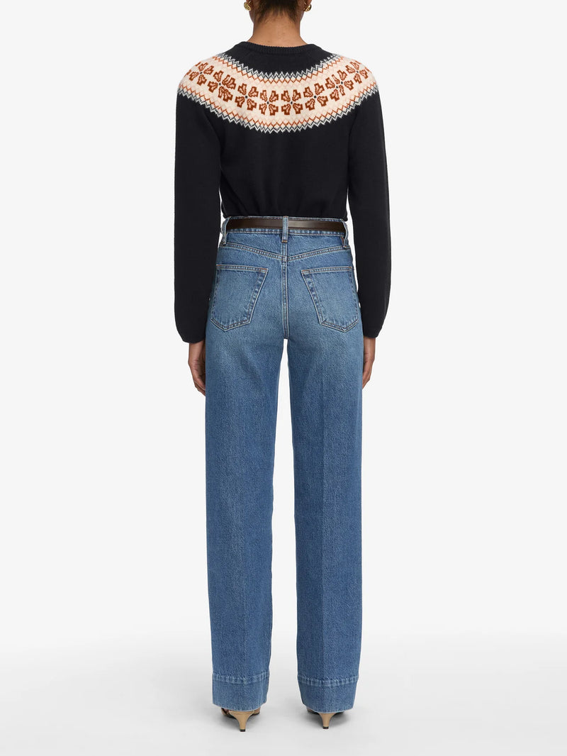 Frame The Cashmere Fairisle Cardi Navy