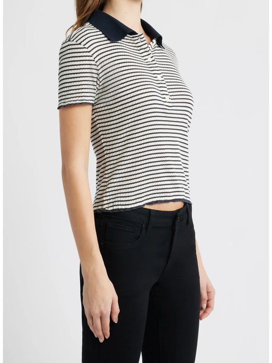 Frame The Pointelle Polo Navy Multi