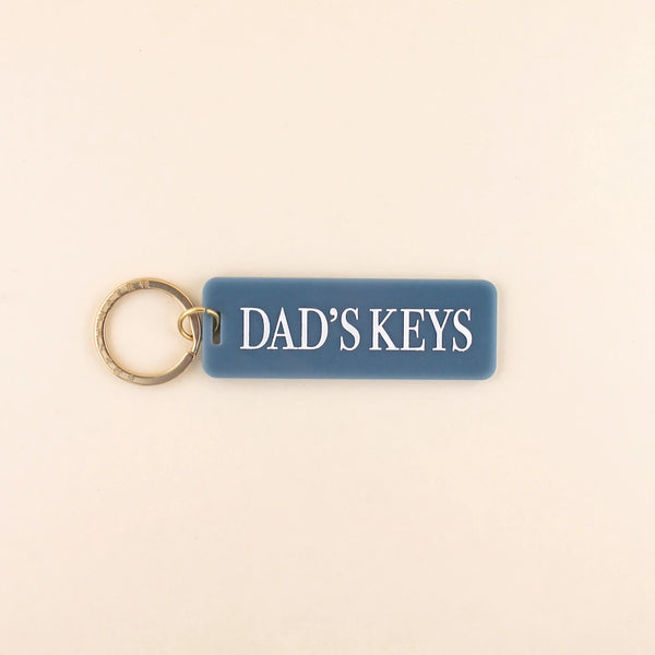 Freshwater Curated Goods Dad's Keys Keychain Denim, On Card