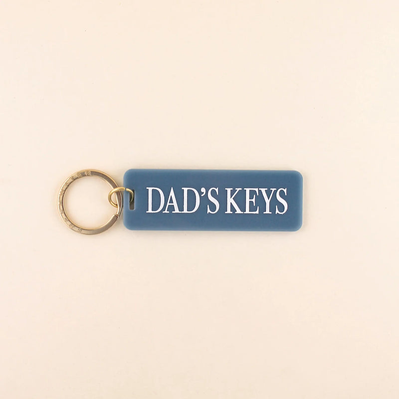 Freshwater Curated Goods Dad's Keys Keychain Denim, On Card
