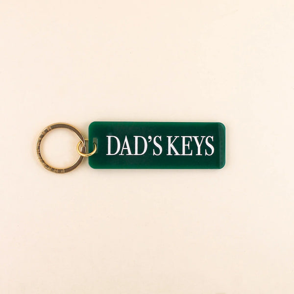 Freshwater Curated Goods Dad's Keys Keychain Emerald, On Card