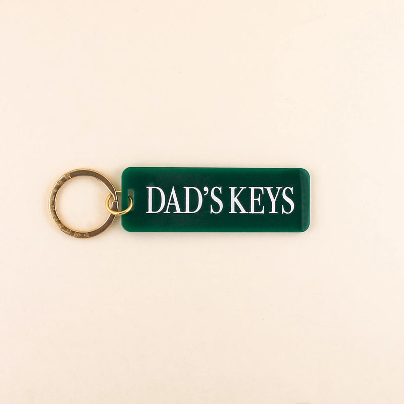 Freshwater Curated Goods Dad's Keys Keychain Emerald, On Card