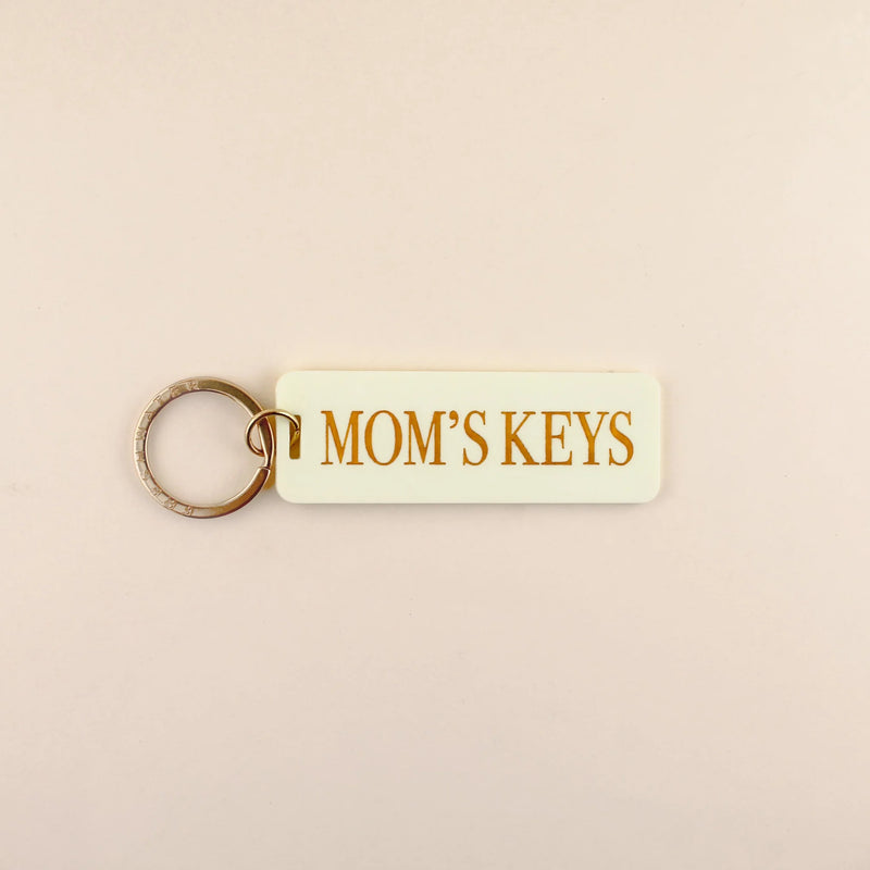 Freshwater Curated Goods Mom's Keys Keychain Butter Yellow, On Card