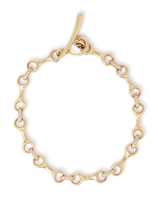 Gabriela & Co 15mm Mini Double Beam Chain Bracelet with Pave Connectors