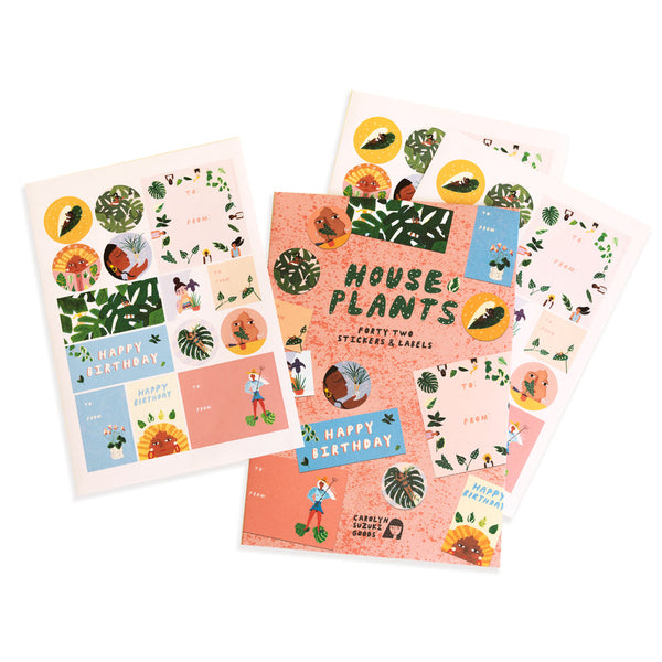 Carolyn Suzuki Studio House Plants - Stickers + Label Set