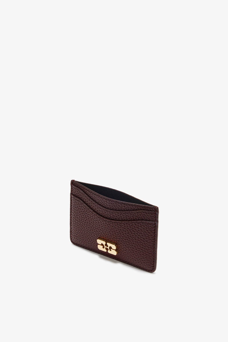 Ganni Ganni Card Holder Grained Chicory Coffee