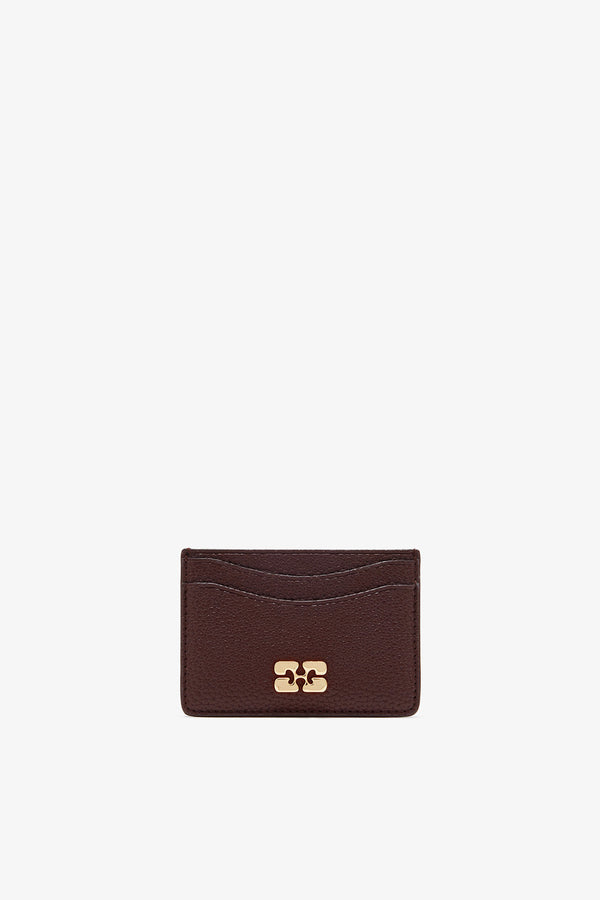 Ganni Ganni Card Holder Grained Chicory Coffee