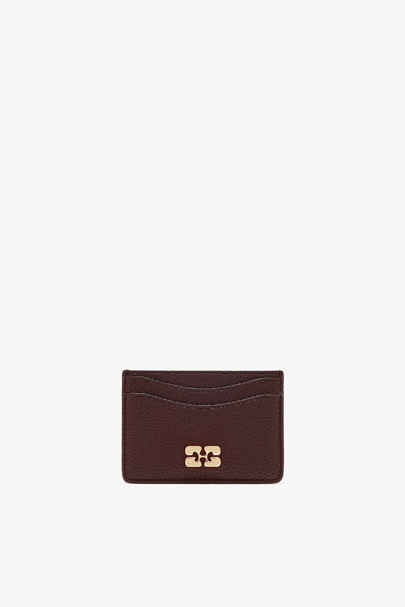 Ganni Ganni Card Holder Grained Chicory Coffee