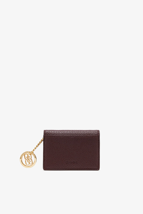 Ganni Ganni Card Holder With Flap Grained Chicory Coffee