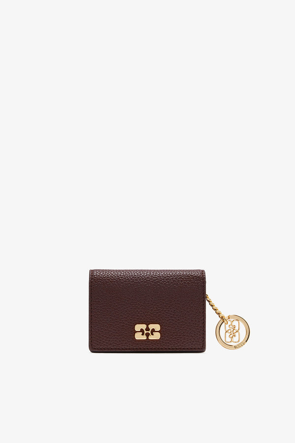 Ganni Ganni Card Holder With Flap Grained Chicory Coffee