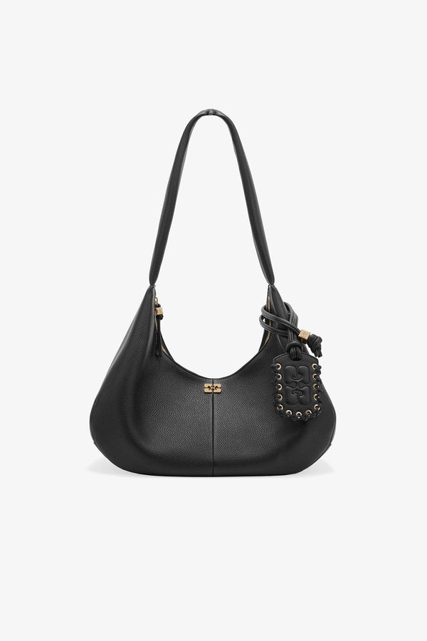 Ganni Hobo Medium Grained Black