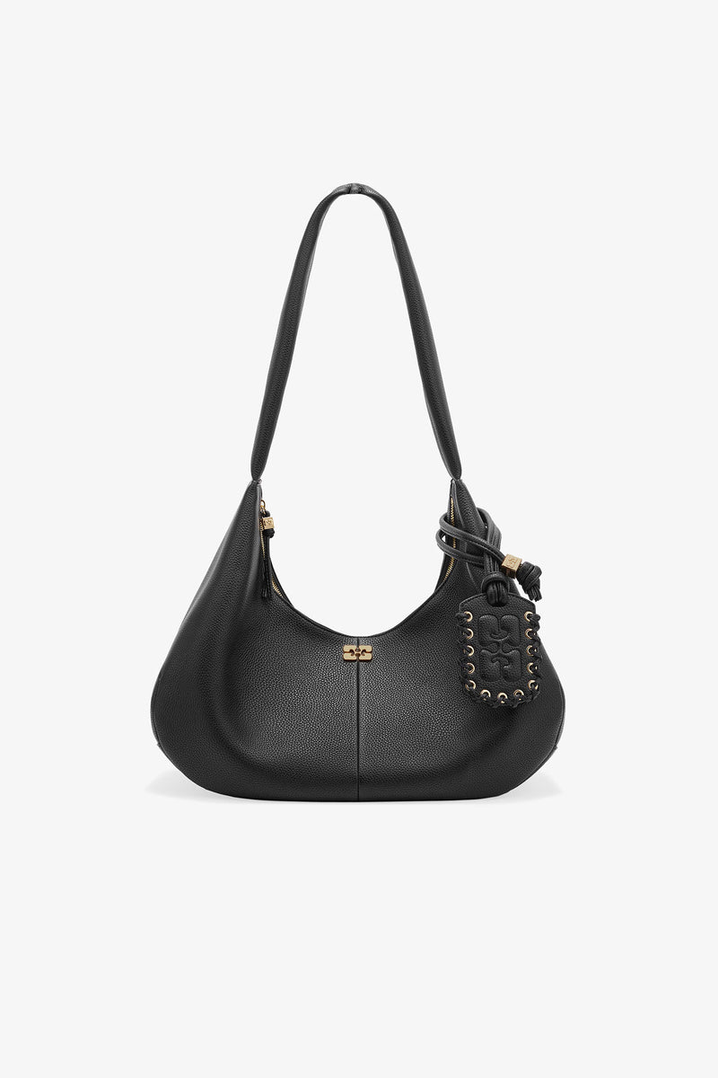 Ganni Hobo Medium Grained Black