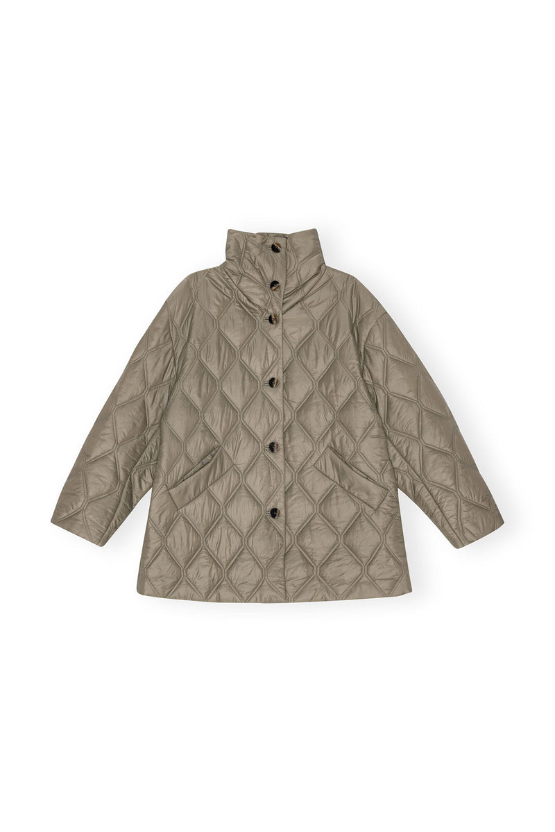 Ganni Shiny Quilt Jacket Fallen Rock