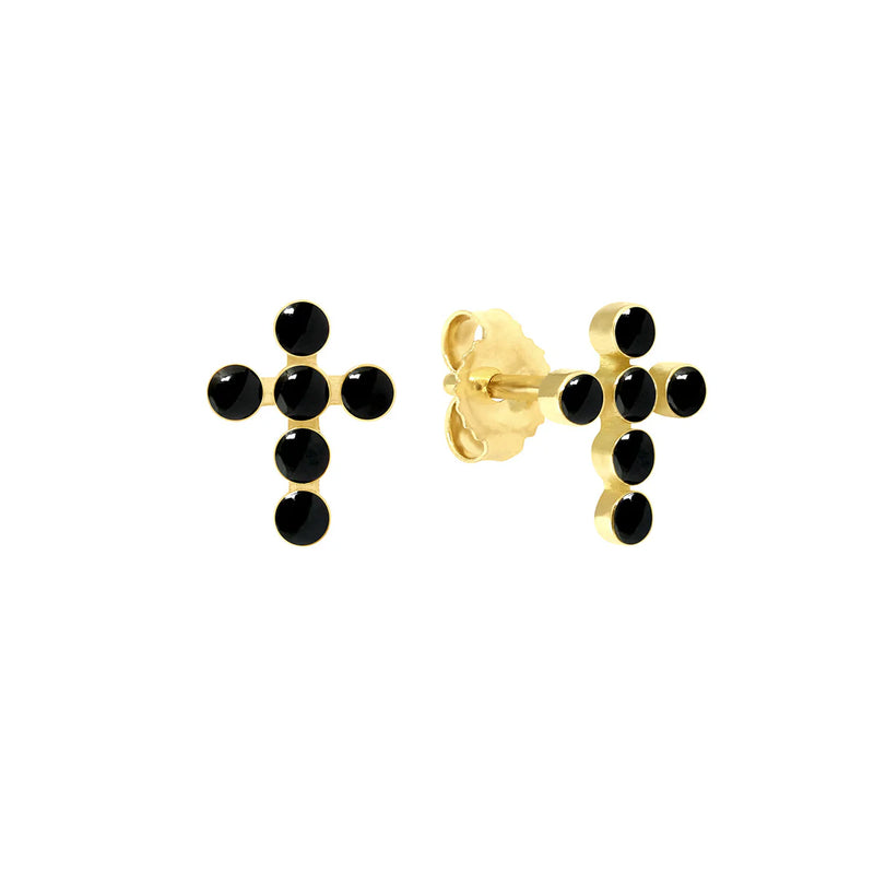 Gigi Clozeau Pearled Cross Earrings