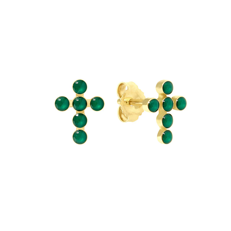 Gigi Clozeau Pearled Cross Earrings